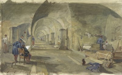 Interior of Fort Nicholas, Sebastopol, Crimea by William Crimea Simpson
